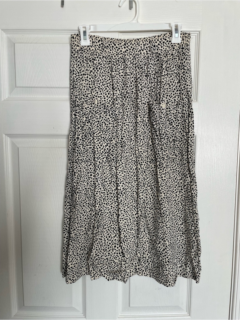 Vintage Lady Manhattan Women's Petite S Terrazzo Black Speckle Midi Cream Skirt
